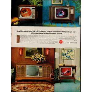 1966 RCA Victor Color TV Cabinet Styles Vintage Print Ad (L4)